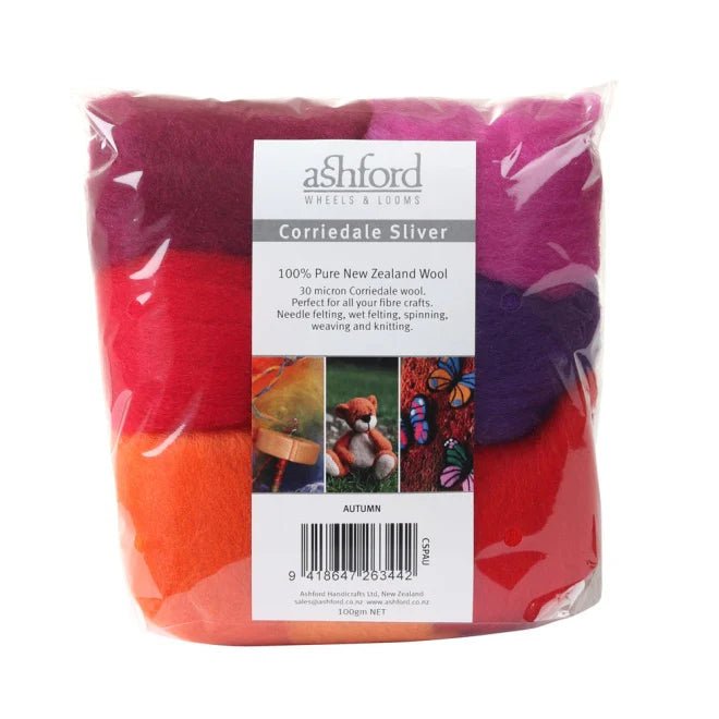 Ashford Corriedale Sliver Packs - Ashford Autumn - The Little Yarn Store