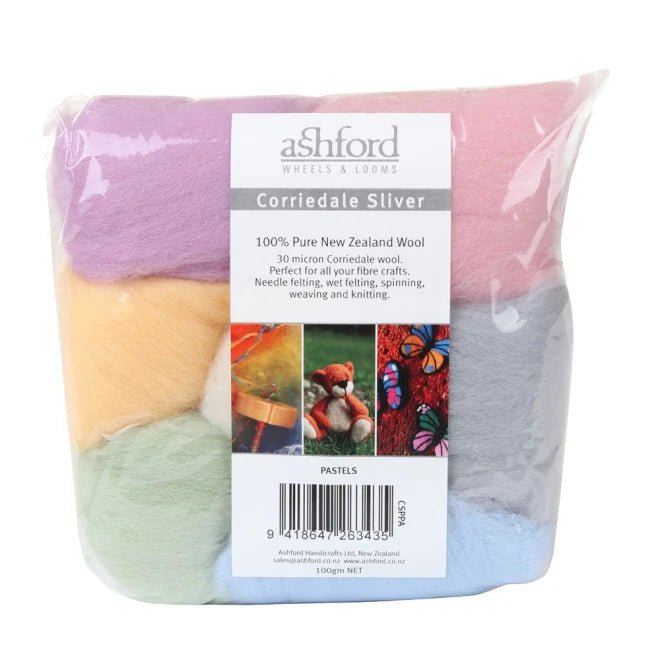 Ashford Corriedale Sliver Packs - Ashford Pastels - The Little Yarn Store
