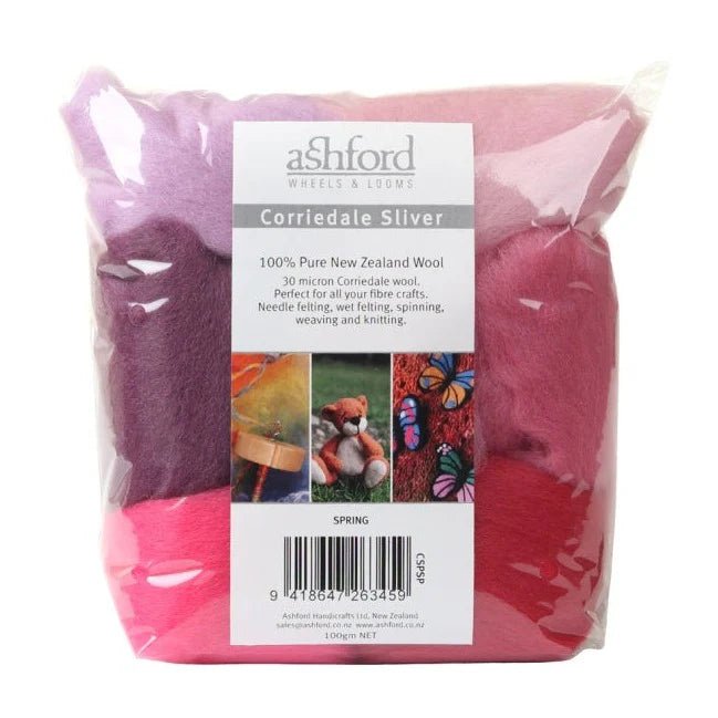 Ashford Corriedale Sliver Packs - Ashford Spring - The Little Yarn Store