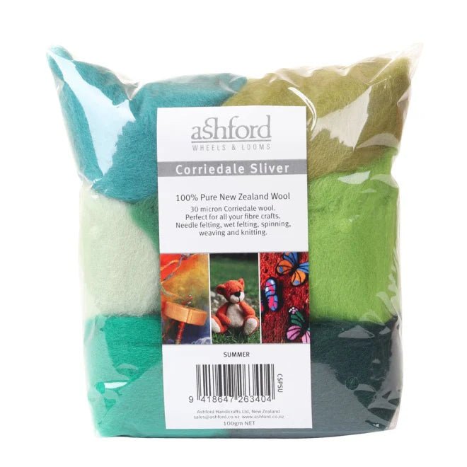 Ashford Corriedale Sliver Packs - Ashford Summer - The Little Yarn Store