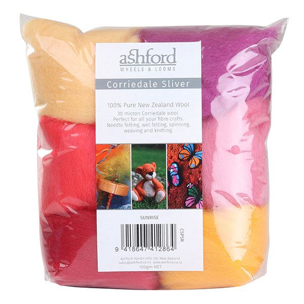 Ashford Corriedale Sliver Packs - Ashford Sunrise - The Little Yarn Store