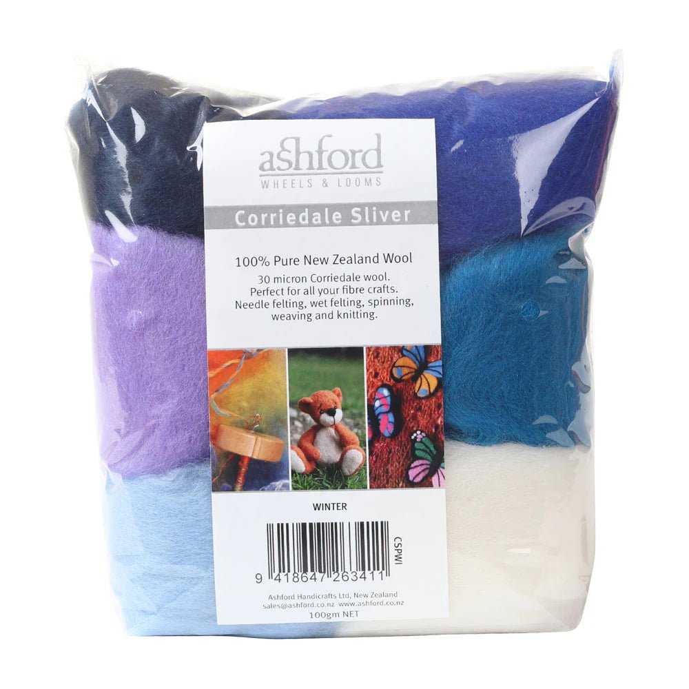 Ashford Corriedale Sliver Packs - Ashford Winter - The Little Yarn Store