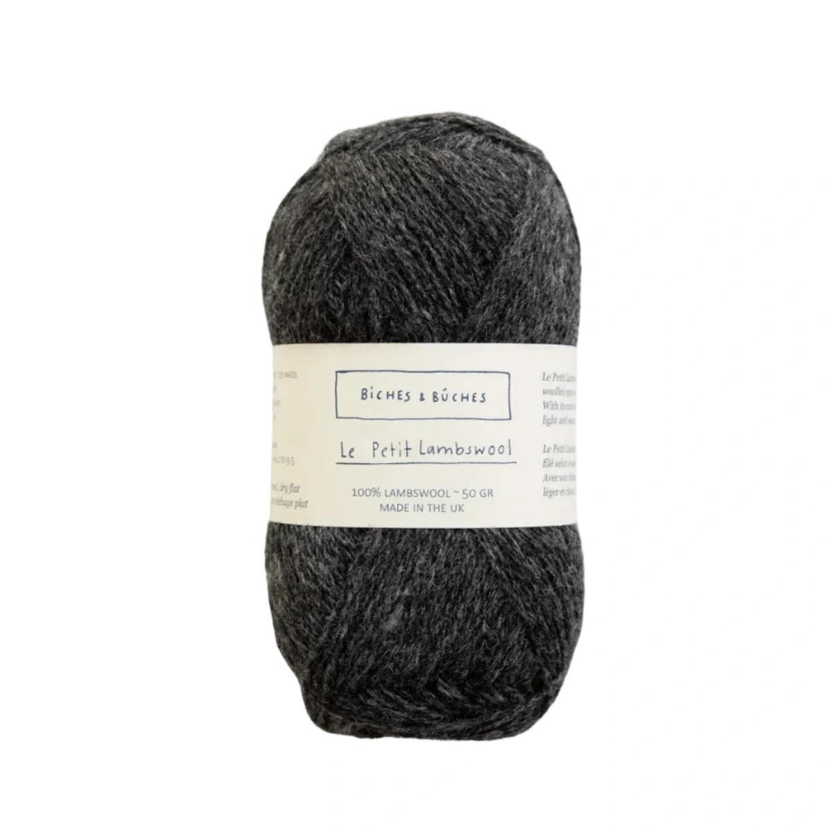 Biches &amp; Buches Le Petit Lambswool - Biches &amp; Buches Dark Grey - The Little Yarn Store