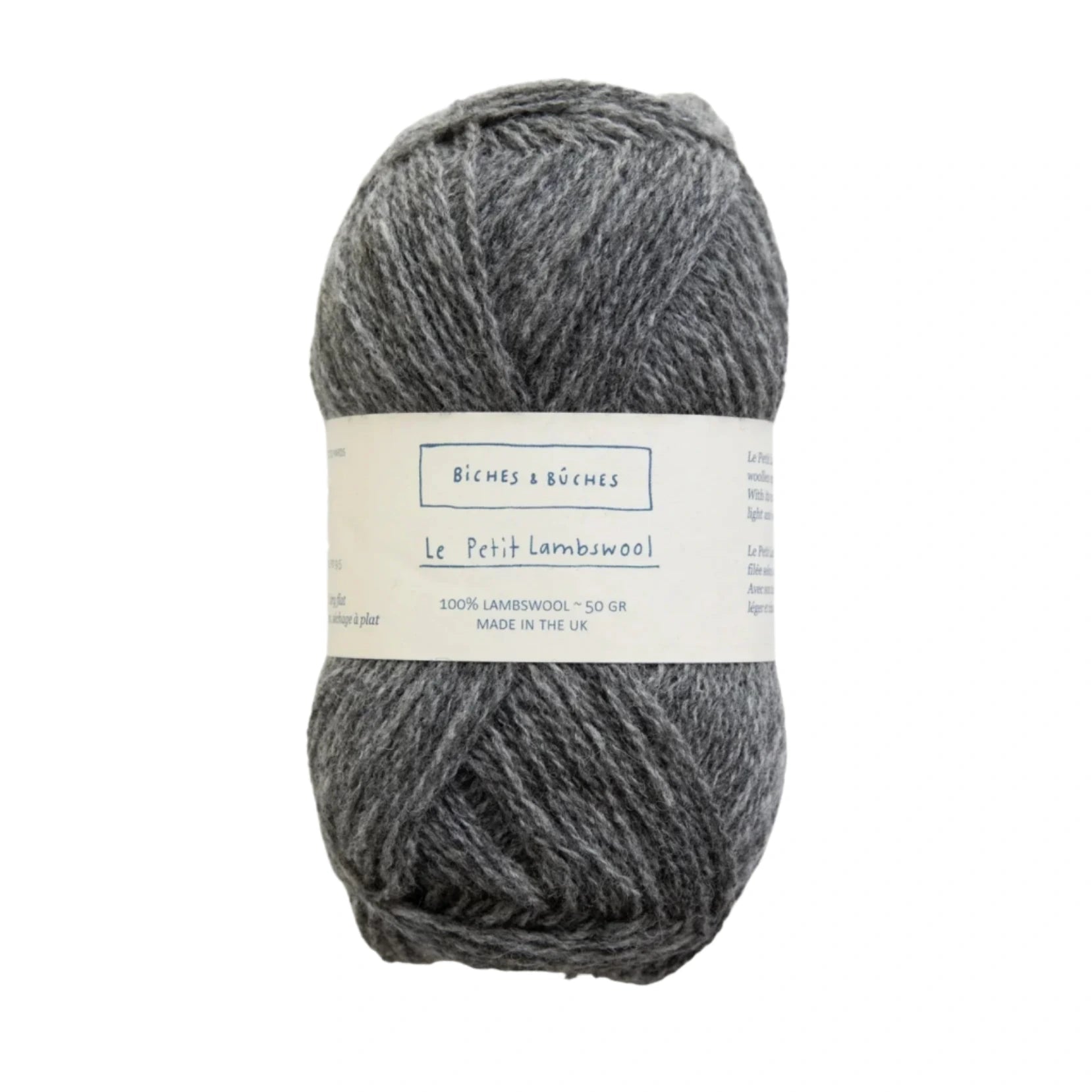 Biches &amp; Buches Le Petit Lambswool - Biches &amp; Buches Medium Grey - The Little Yarn Store