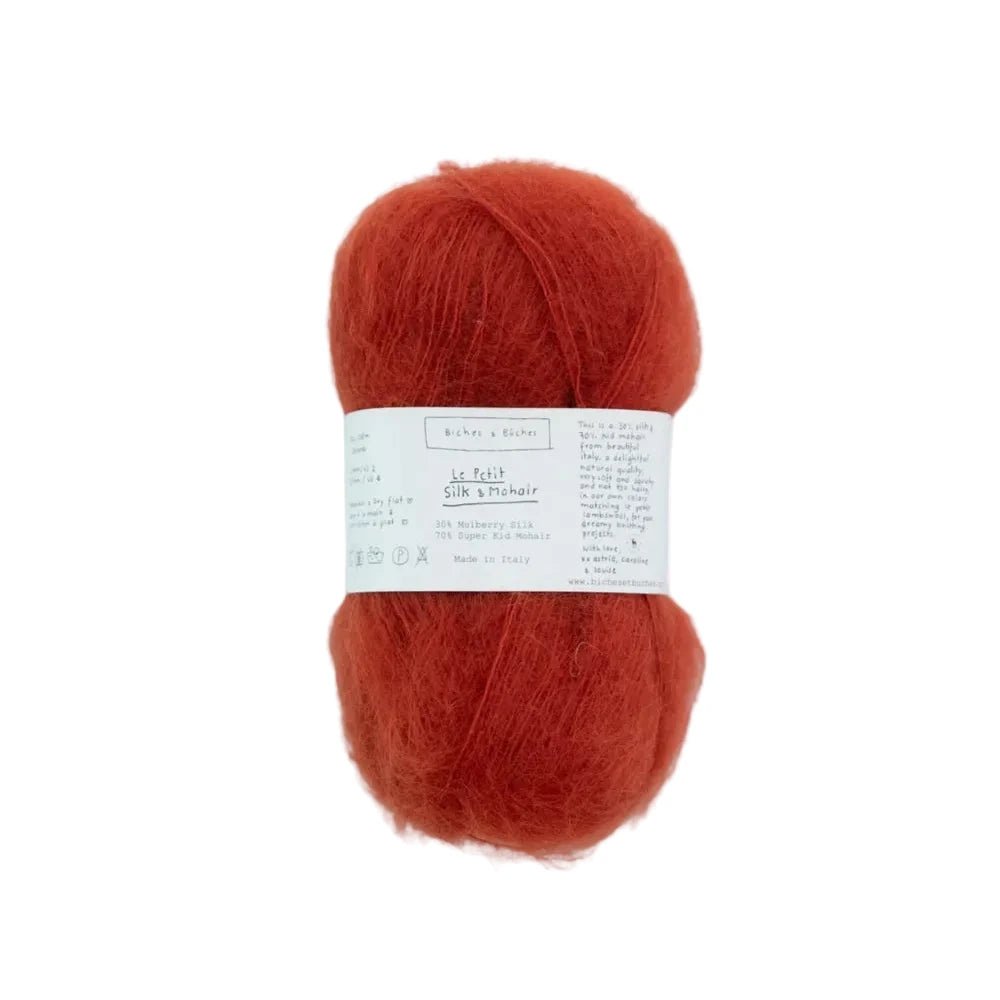 Biches &amp; Buches Le Petit Silk &amp; Mohair - Biches &amp; Buches Dark Orange Grey - The Little Yarn Store