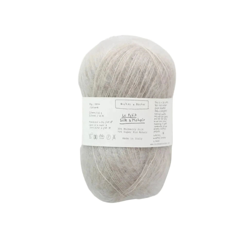Biches &amp; Buches Le Petit Silk &amp; Mohair - Biches &amp; Buches Grey Beige - The Little Yarn Store