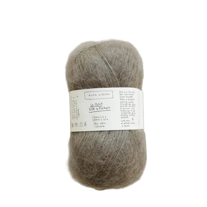 Biches &amp; Buches Le Petit Silk &amp; Mohair - Biches &amp; Buches Grey Brown - The Little Yarn Store