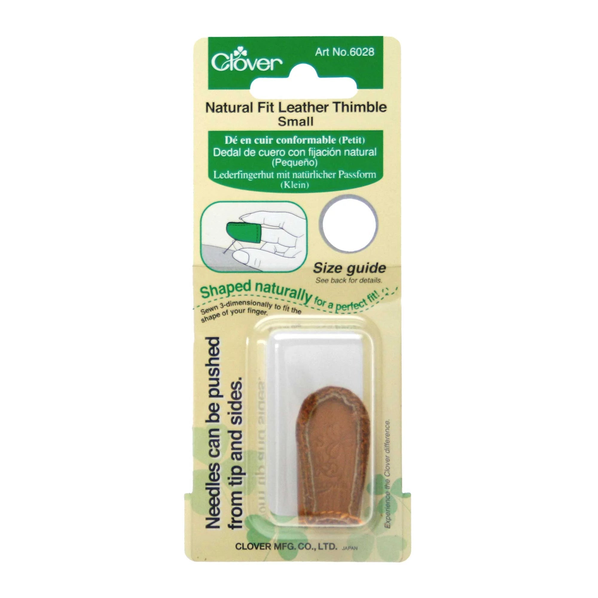 Clover Natural Fit Leather Thimble - Clover Small - The Little Yarn Store