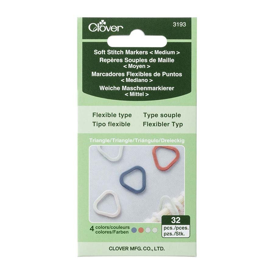 Clover Soft Triangle Stitch Markers - Clover Medium - The Little Yarn Store