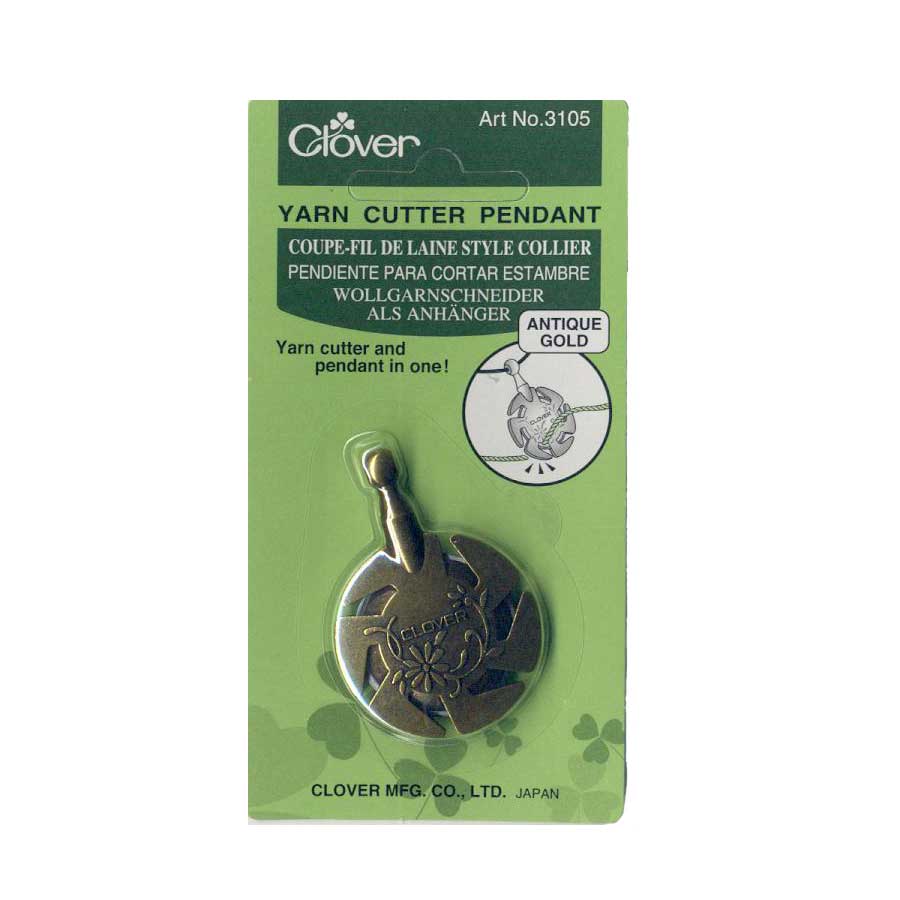 Clover Yarn Cutter Pendant - Clover Antique Gold - The Little Yarn Store