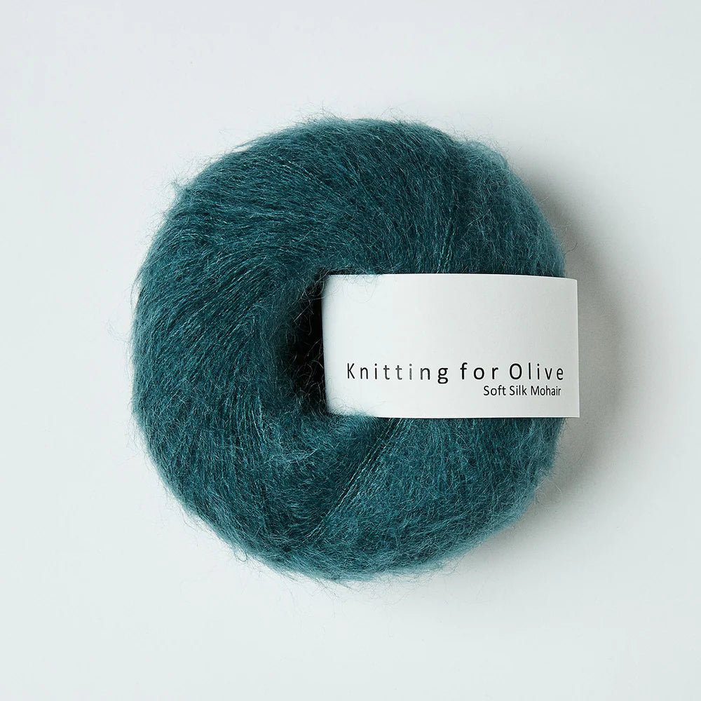 Knitting for Olive Soft Silk Mohair - Knitting for Olive Petroleum Green - The Little Yarn Store