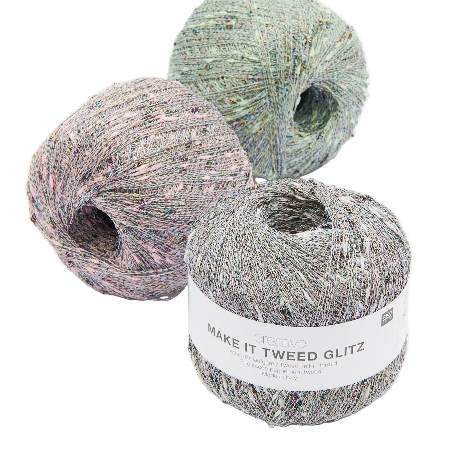 Rico Creative Make It Tweed Glitz - Rico 001 Nature - The Little Yarn Store