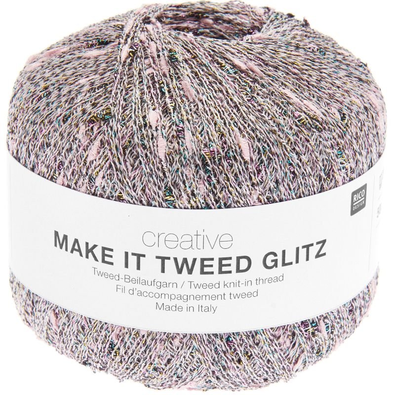 Rico Creative Make It Tweed Glitz - Rico 003 Pink - The Little Yarn Store