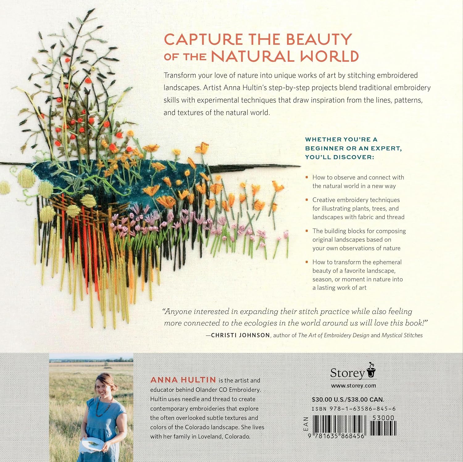 The Stitched Landscape: An Embroidery Field Guide to the Textures, Colours, and Lines of the Natural World - Anna Hultin - The Little Yarn Store