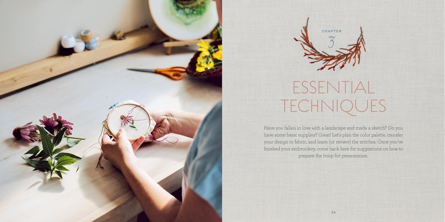 The Stitched Landscape: An Embroidery Field Guide to the Textures, Colours, and Lines of the Natural World - Anna Hultin - The Little Yarn Store