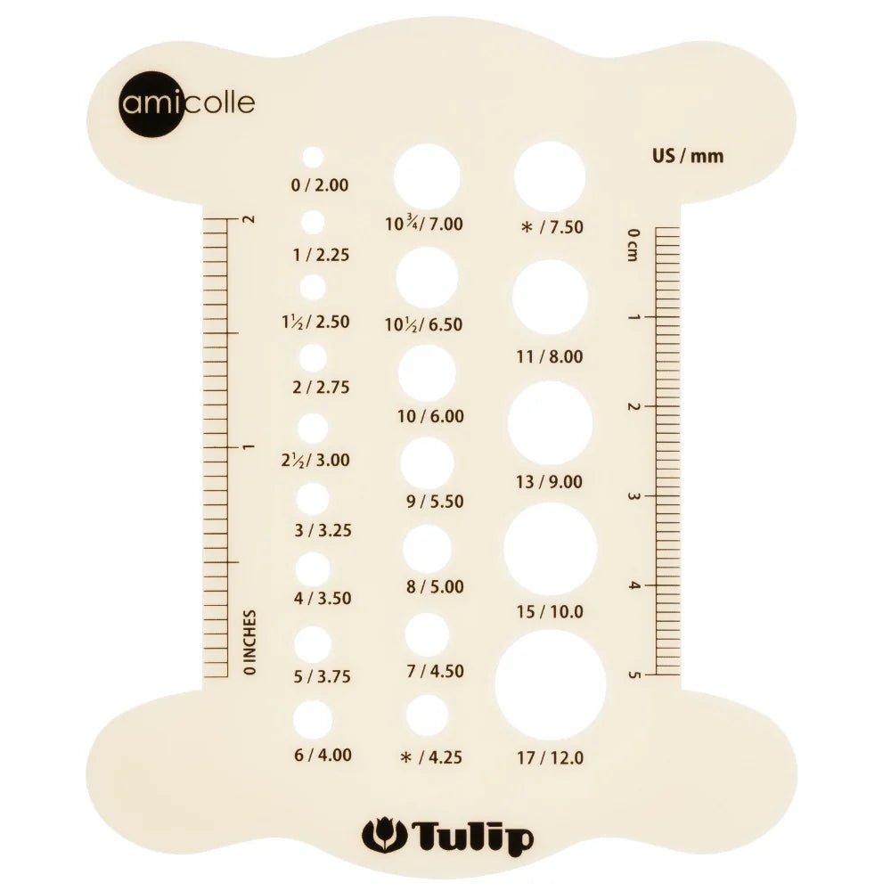 Tulip Needle and Crochet Hook Gauge - Tulip - The Little Yarn Store