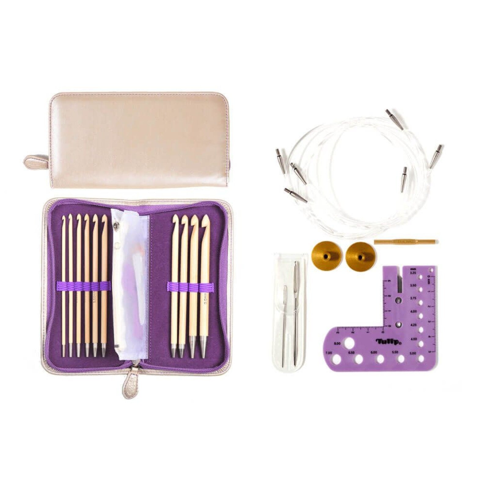 Tulip CarryT Interchangeable Bamboo Tunisian Hook Set - Tulip - The Little Yarn Store